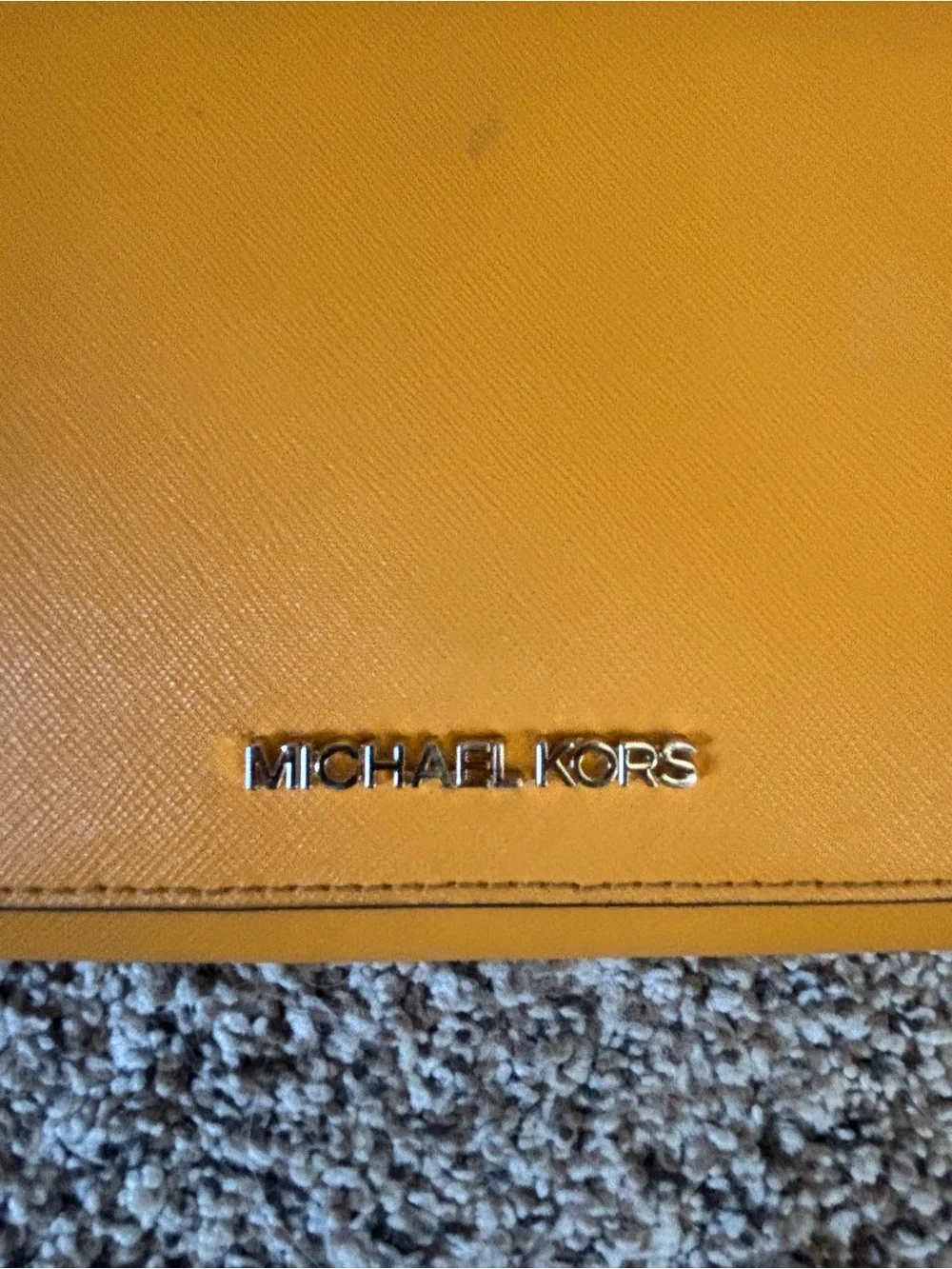 Michael Kors Yellow Saffiano Leather Crossbody Clutch Bag